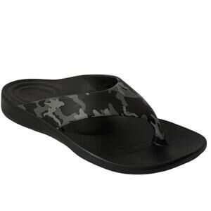 Aetrex Slide Sandals Men Charcoal Camu Synthetic Comfort Orthopedic SZ/8